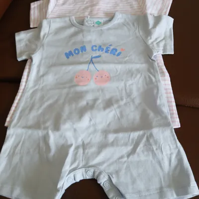 lot 2 barboteuse combishort fille tex baby 60 cm 3 mois